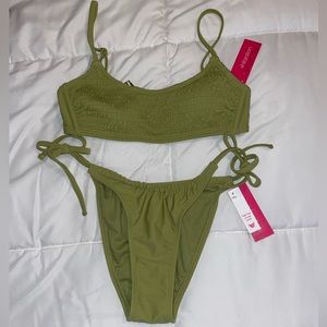 Xhilaration Smocked bathing suit bikini 2 pieces